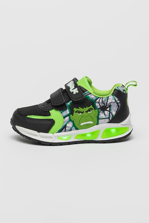 Marvel, Pantofi sport cu LED Hulk, Verde/Negru