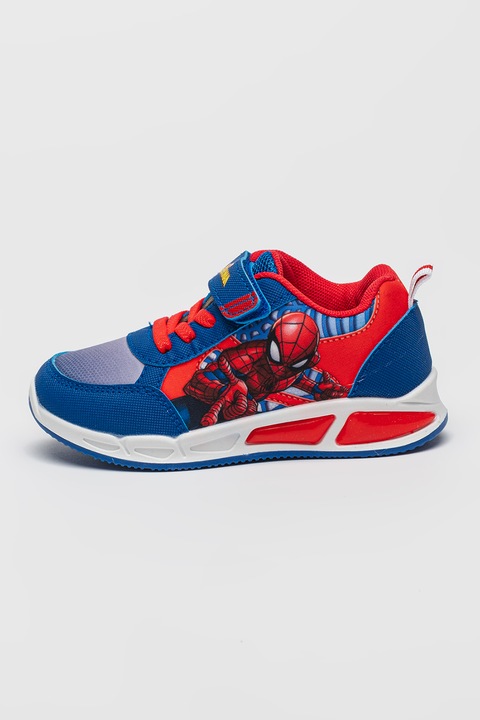 Marvel, Pantofi sport cu LED Spiderman, Rosu/Alb/Albastru royal, 33 EU