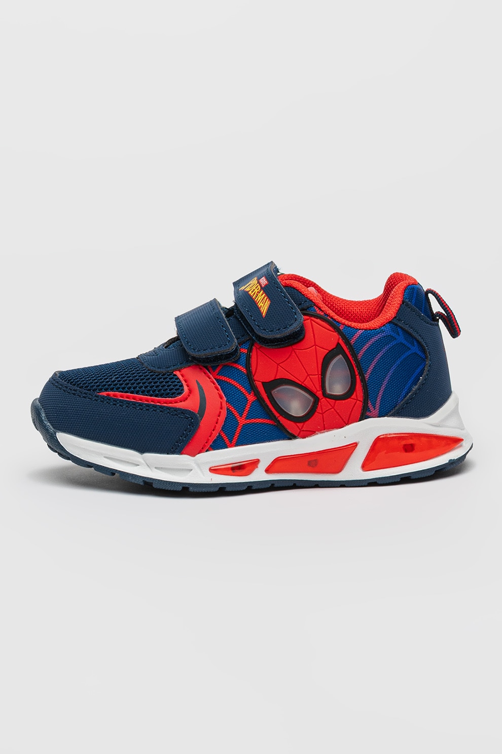 Marvel, Pantofi sport cu LED Spiderman, Rosu, Bleumarin, 29 EU
