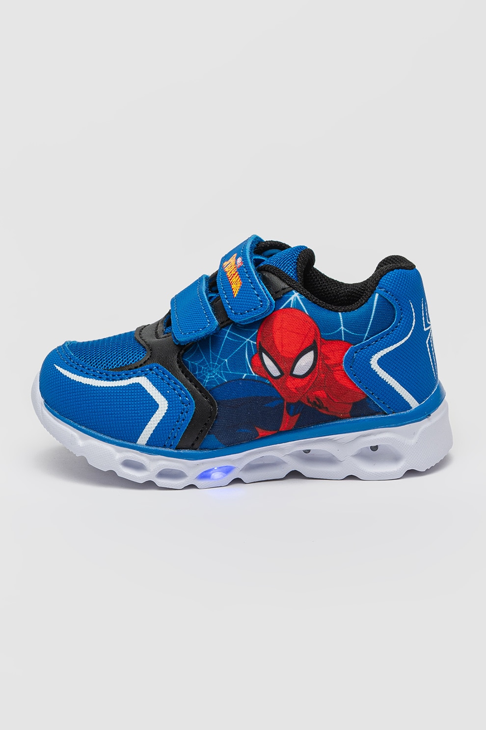 Marvel, Pantofi sport cu LED Spiderman, Rosu, Albastru royal, 23 EU