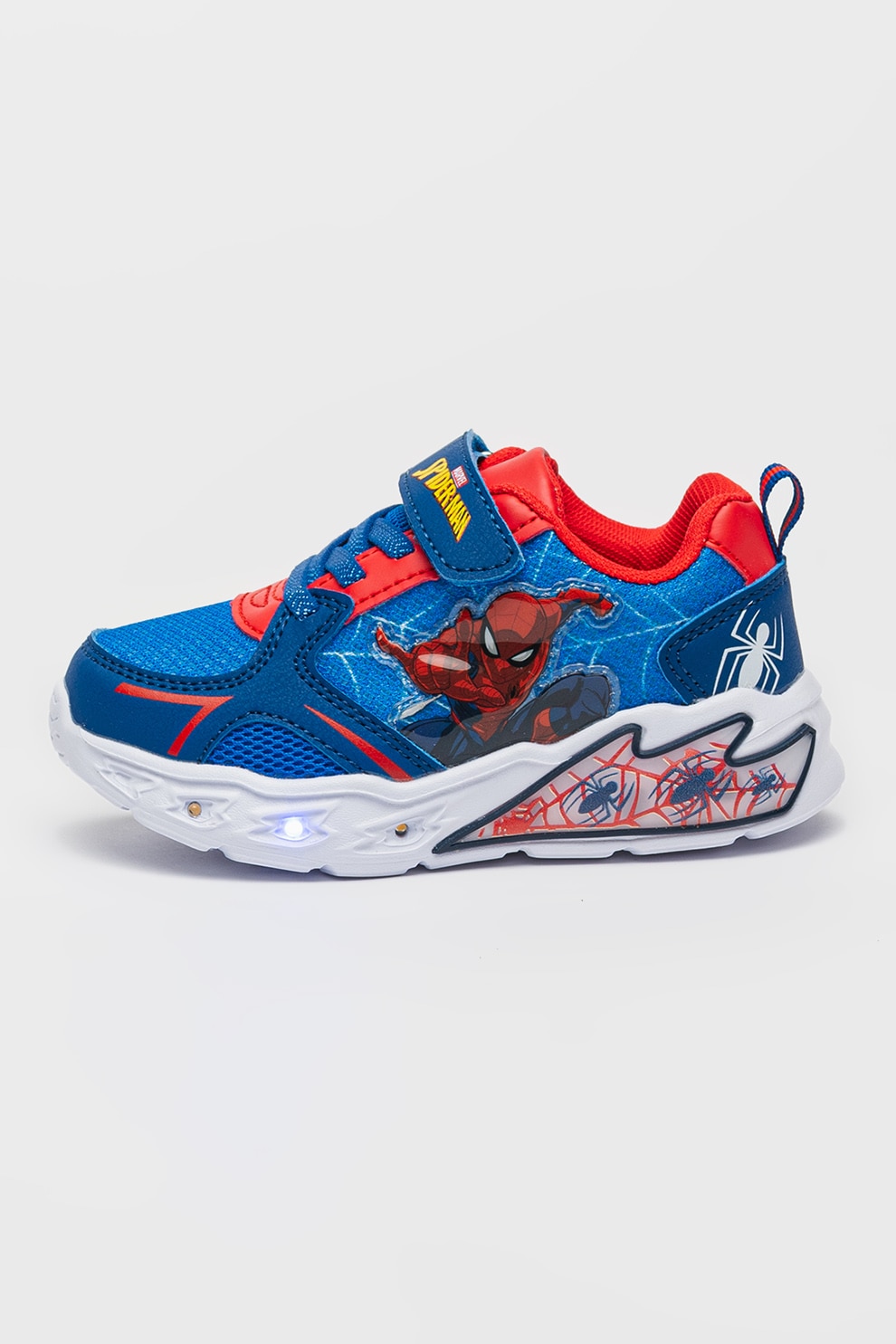 Marvel, Pantofi sport cu LED Spiderman, Rosu, Alb, Albastru royal, 30 EU