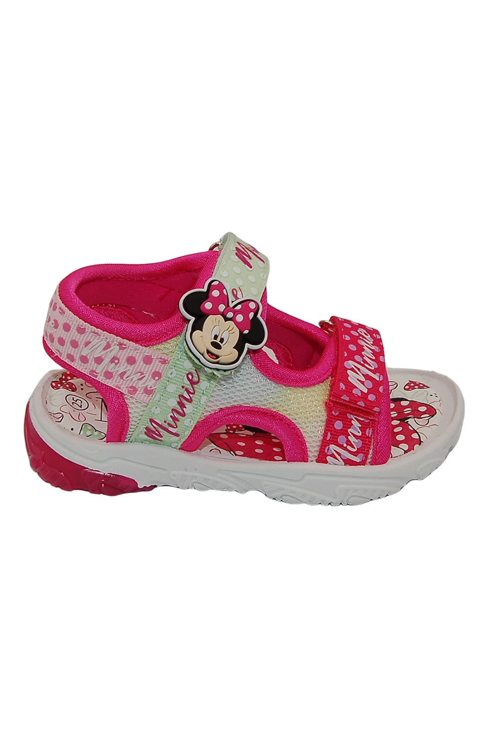 Walt Disney, Sandale cu LED-uri Minnie Mouse, Alb, Roz, 28 EU