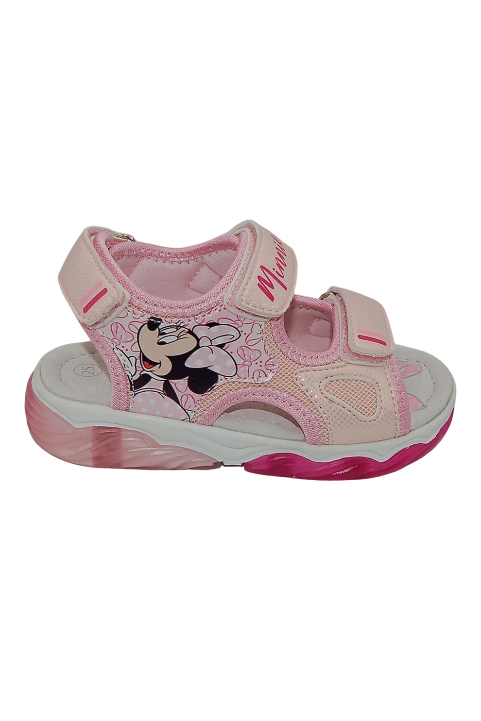 Walt Disney, Sandale cu LED-uri Minnie Mouse, Alb, Roz pal, 30 EU