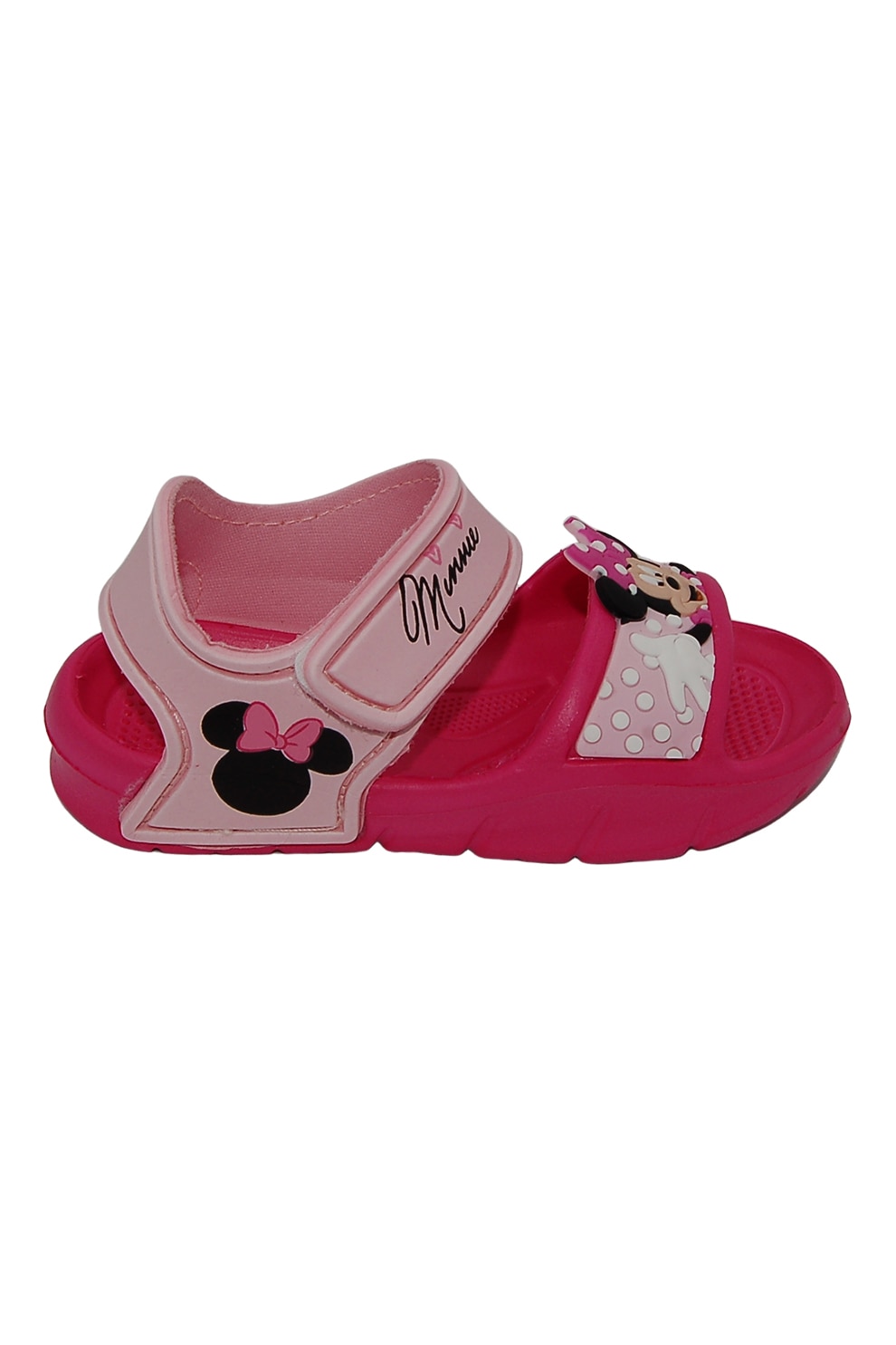Walt Disney,Sandale cu velcro Minnie Mouse, Rosu capsuna, Roz, 29 EU