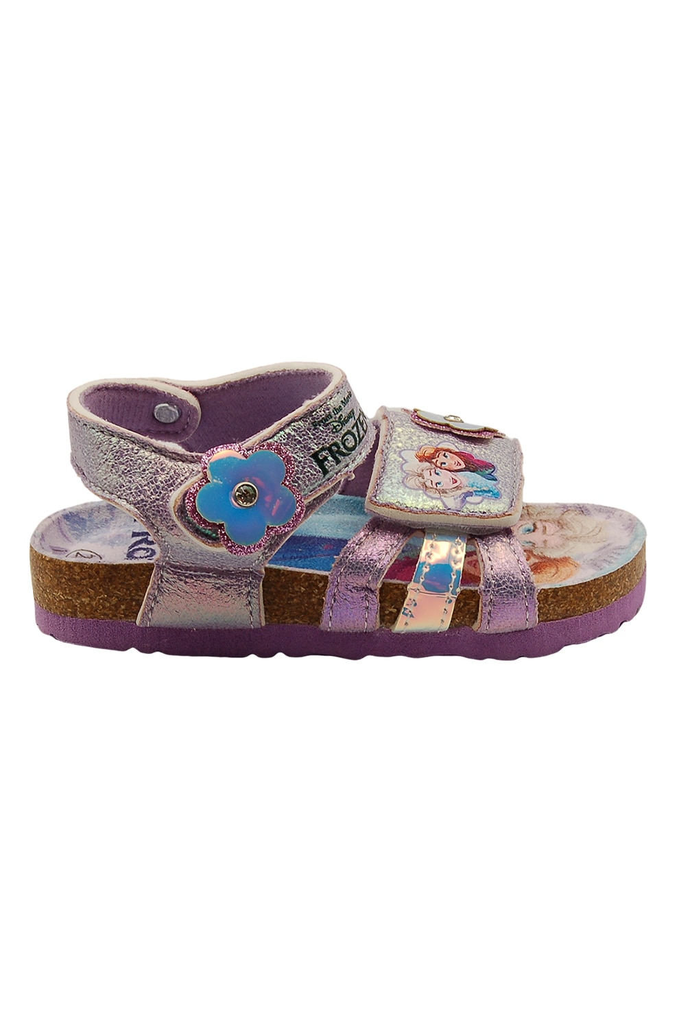 Walt Disney, Sandale cu velcro Frozen, Maro, Lila, Albastru, 30 EU