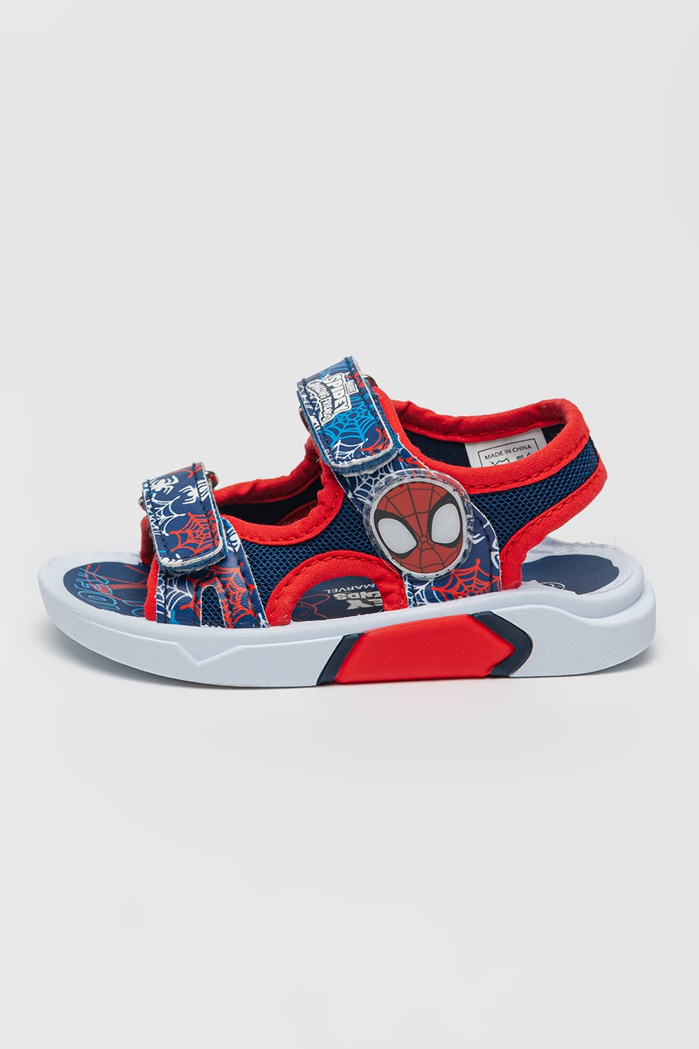Marvel, Sandale cu velcro Spiderman, Rosu, Alb, Albastru, 22 EU