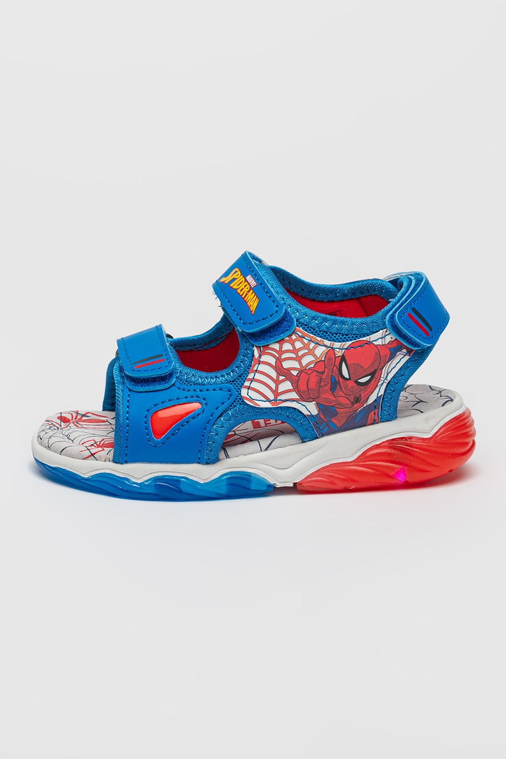Marvel, Sandale cu velcro si lumini Spider-man, Rosu, Alb, Albastru royal, 30 EU