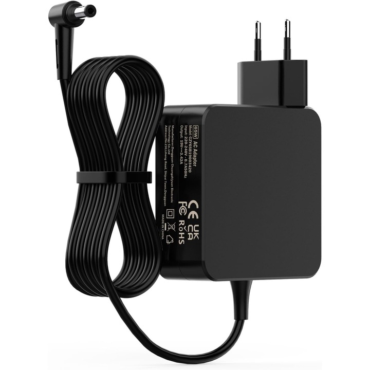 Incarcator laptop Asus 65W, cablu de alimentare, 5.5x2.5mm, protectie impotriva supratensiunii