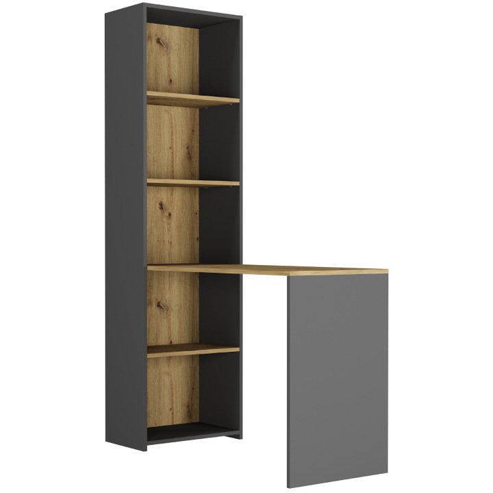 Бюро, PVC, B-50S антрацит микс ARTISAN, 180x50x20