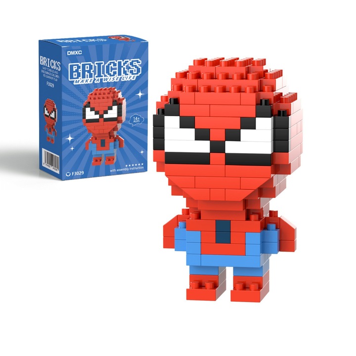 Spiderman Innovium építőkészlet, prémium készlet 150+ darabbal, valósághű szuperhősmodell, kiváló minőségű ABS anyag, 4 × 4 × 6 CM, 50 grammos oktatójáték gyerekeknek és felnőtteknek