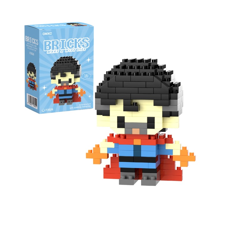 Építőkészlet Dr. Strange Innovium, prémium készlet 150+ darabbal, valósághű szuperhős modell, kiváló minőségű ABS anyag, méretek 6 × 3 × 7 cm, 50 gramm, oktatójáték gyerekeknek és felnőtteknek