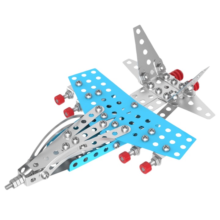 Метален конструктор, Максик, модел самолет, 176 елемента, размери 20.5x16x4см, за деца 5+