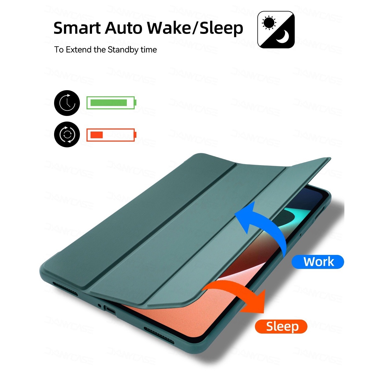 Husa Ultra Slim pentru Honor Magic Pad 2, 12.3" - Silicon TPU, Smart Cover - Verde Marin