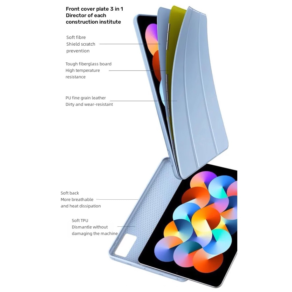 Husa Ultra Slim pentru Lenovo Tab TB311 (FU/XU) 10.1" - Silicon TPU, Smart Cover - Ice Blue