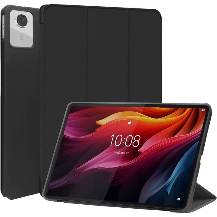 Ултра тънък калъф за LENOVO Tab K11 Plus, 11.45" - Силиконов TPU, Smart Cover - Черен