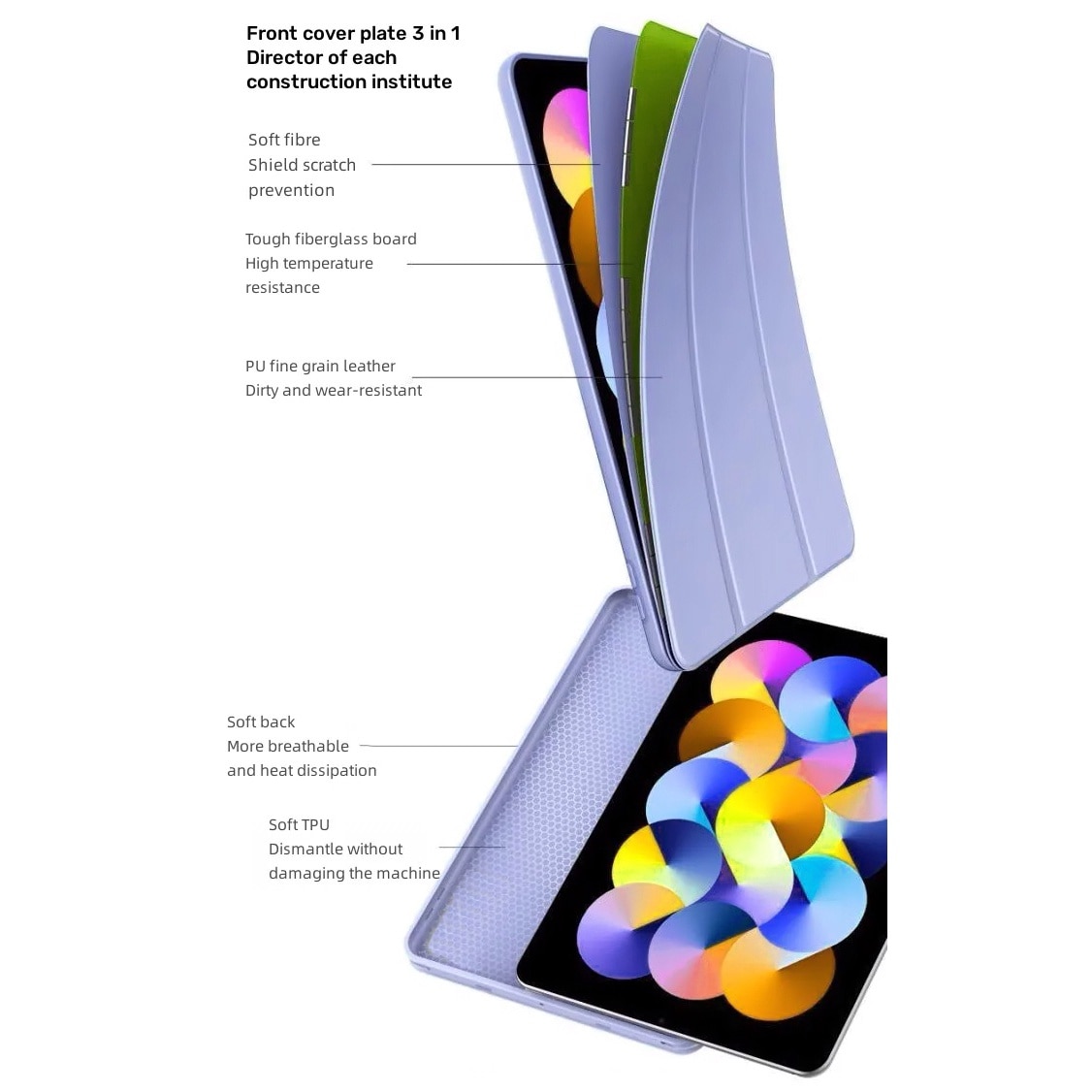 Husa Ultra Slim pentru Honor Magic Pad 2, 12.3" - Silicon TPU, Smart Cover - Lavanda