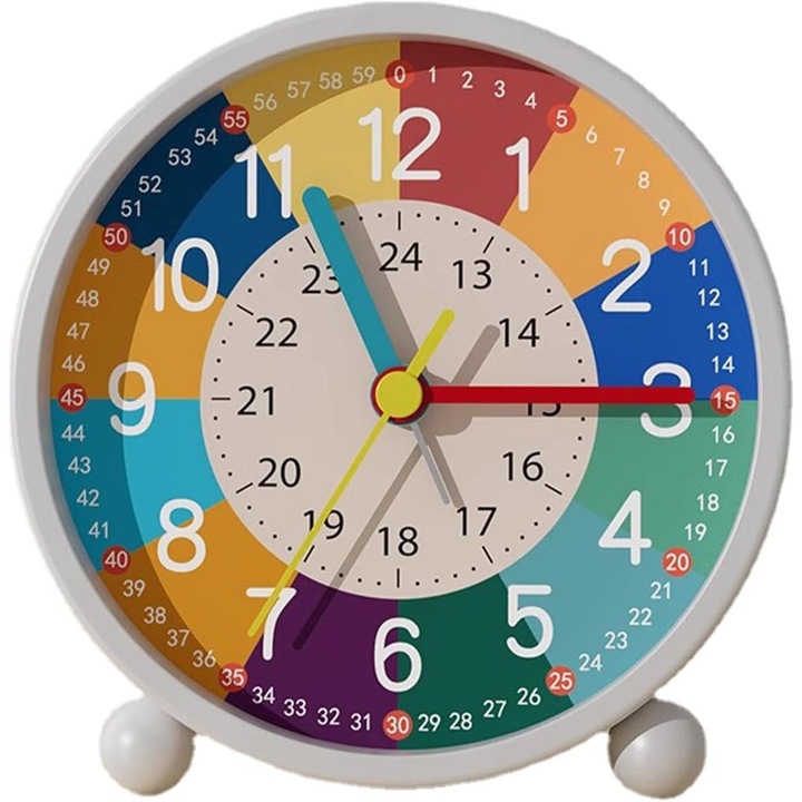 Ceas de alarma pentru copii, design dragut, culori vibrante, functionare silentioasa, dimensiuni 10x15cm