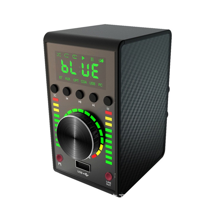 Аудио усилвател, Bluetooth 5.0, 68W, 2.0 канала, AUX, USB, HIFI качество на звука, широка съвместимост, компактен и преносим, черен