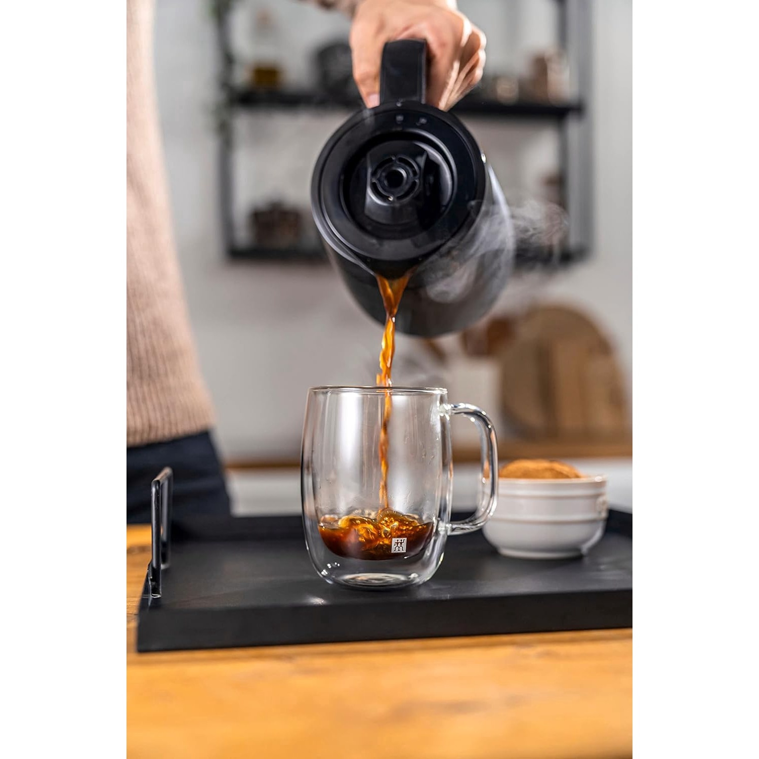 Aparat de cafea cu filtru ZWILLING ENFINIGY cu ulcior termic de 1,25l, aparat de cafea cu boiler, inflorire, functie detartrare, inox, plastic, negru