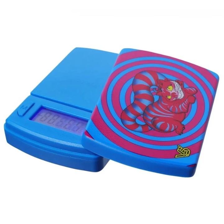 Cantar digital de buzunar V Syndicate Psychedelic Seshigher Cat, Precizie 0.01-100g, Ideal pentru bijuterii mici, g, oz, ozt, dwt, ct, gn