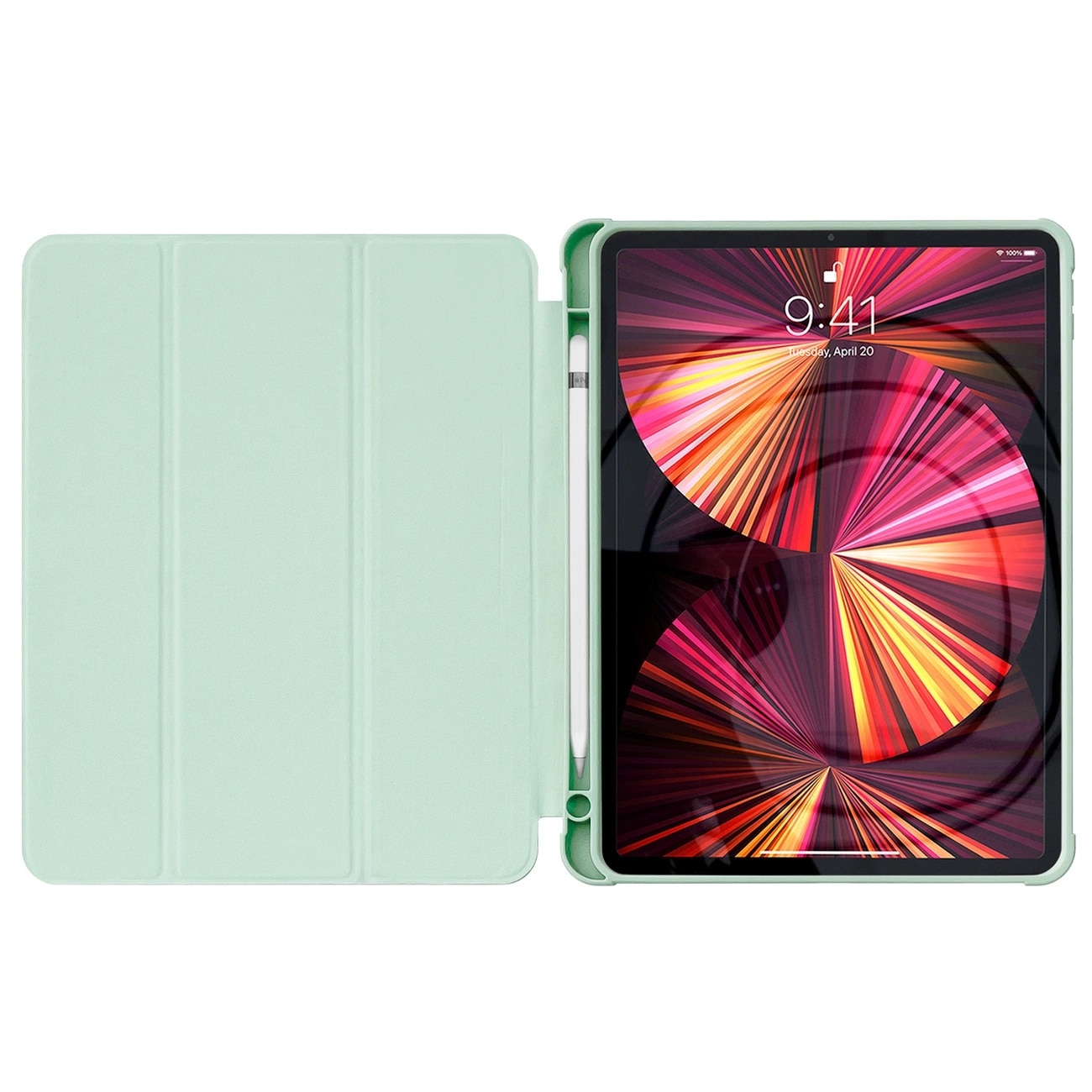 Husa Smart Cover Stand compatibila cu iPad Pro 12.9 inch 2021 Light Green