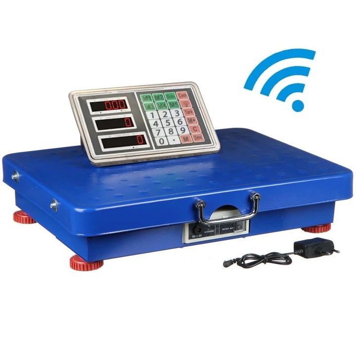 Електронна везна Lider® MX415, платформа 350 кг, безжична връзка чрез Wi-Fi и Bluetooth, осветен LCD дисплей, 200 часа батерия, 40x50 см