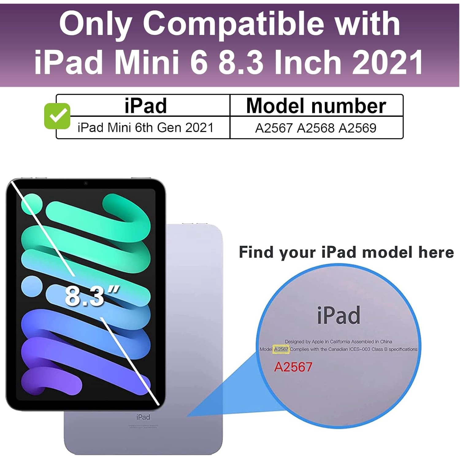 Husa premium Sigloo pentru Apple iPad Mini 7/6 (2024/2021), 8.3" – Protectie Completa, Suport Creion, Stand 360°, Maner, Curea Umar, Anti-Soc, Violet