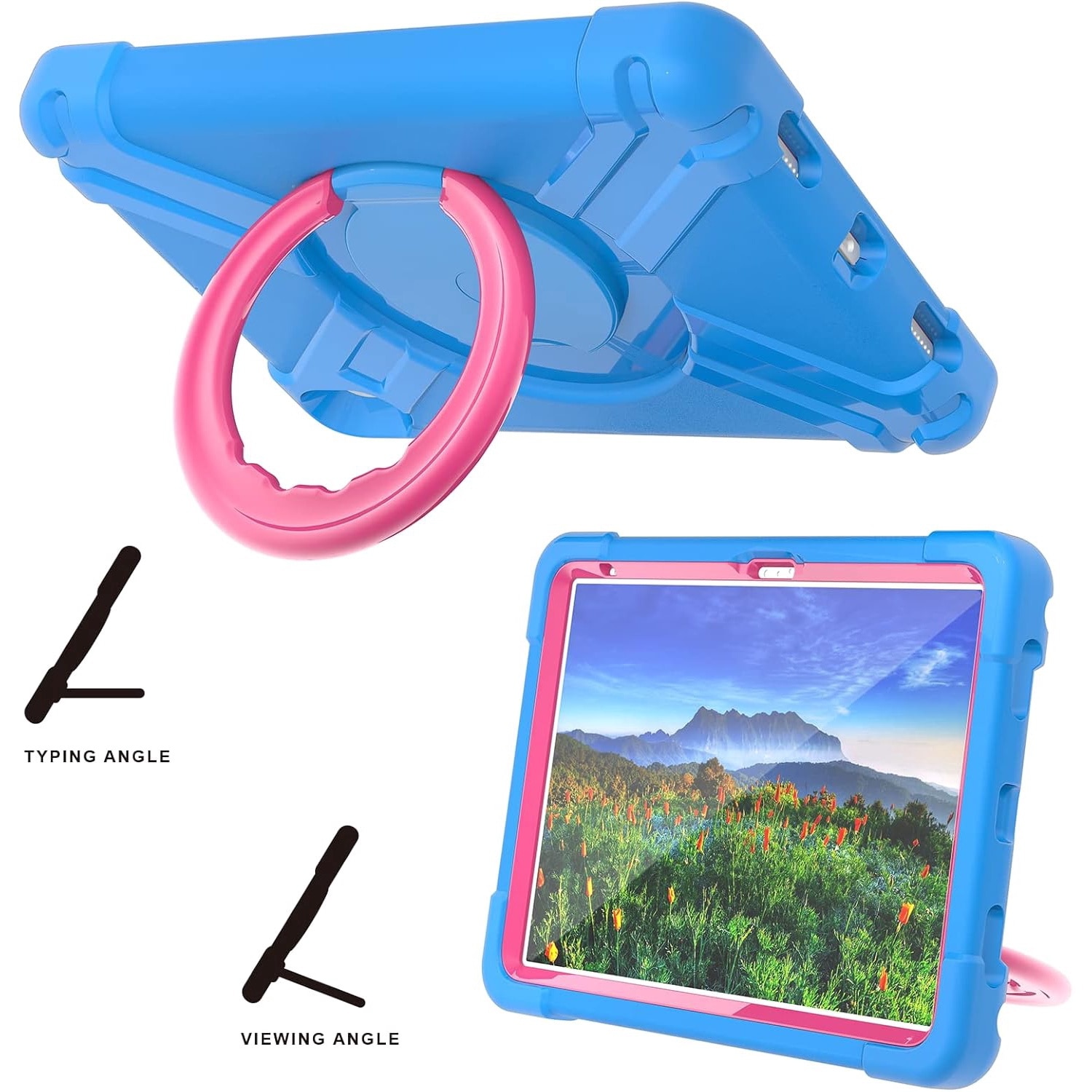 Husa Sigloo pentru tableta Apple iPad Air 11, Air 5, Air 4, (11/10.9 Inch), robusta, cu stand, usoara, rezistenta la socuri, prietenoasa cu copiii, albastru