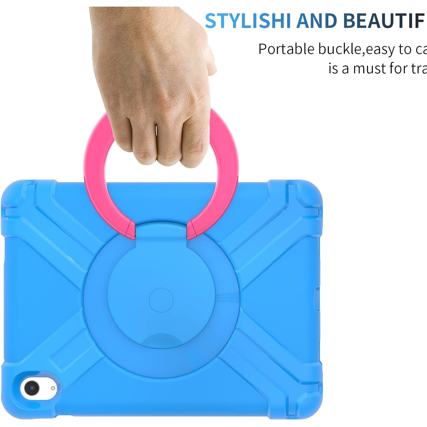 Husa Sigloo pentru tableta Apple iPad Air 11, Air 5, Air 4, (11/10.9 Inch), robusta, cu stand, usoara, rezistenta la socuri, prietenoasa cu copiii, albastru