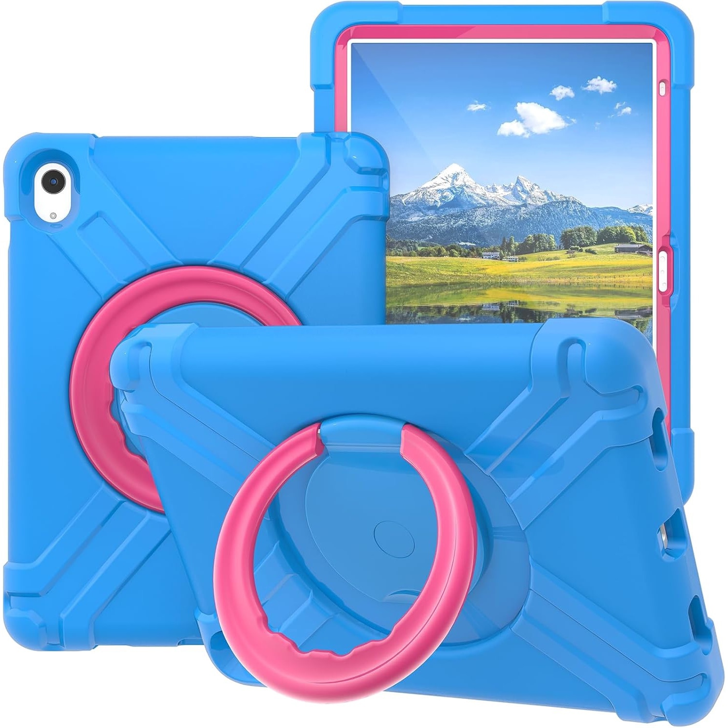 Husa Sigloo pentru tableta Apple iPad Air 11, Air 5, Air 4, (11/10.9 Inch), robusta, cu stand, usoara, rezistenta la socuri, prietenoasa cu copiii, albastru