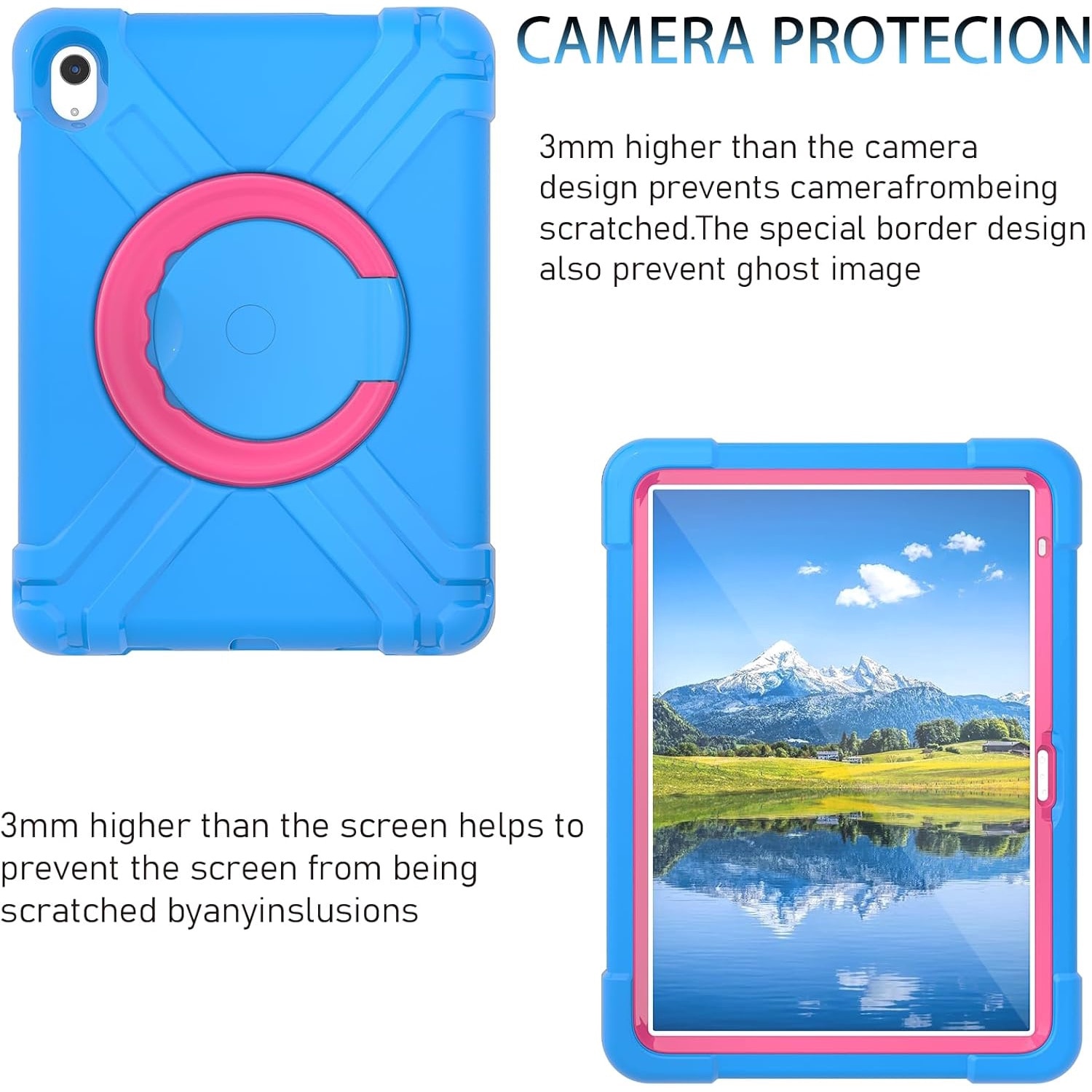 Husa Sigloo pentru tableta Apple iPad Air 11, Air 5, Air 4, (11/10.9 Inch), robusta, cu stand, usoara, rezistenta la socuri, prietenoasa cu copiii, albastru