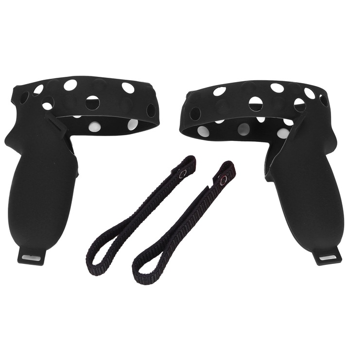Set 2 huse maner pentru controler Oculus Quest 2 VR, Enforose, Silicon, Negru