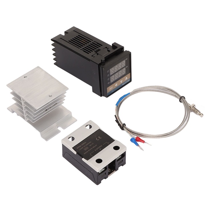 Kit termostat PID cu termocuplu tip K, Enforose, cu radiator/releu