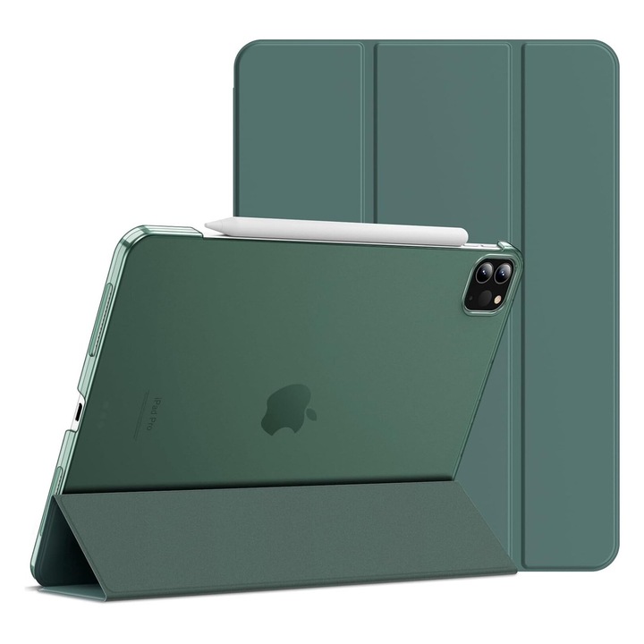 Flip Case, Book Protection, за iPad Pro 11/Air 4/5, вградена стойка, тъмнозелен