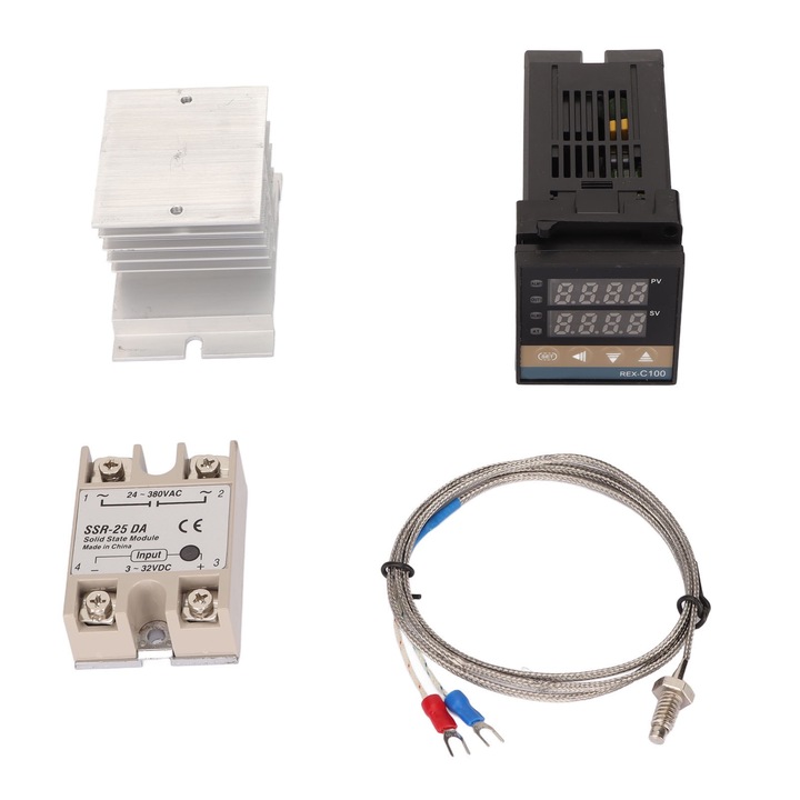 Enforose PID digitális termosztát, gyors hőmérséklet-szabályozás, hőelem érzékelő, 4 darabos készlet, 48x48x110mm, AC 100-240V