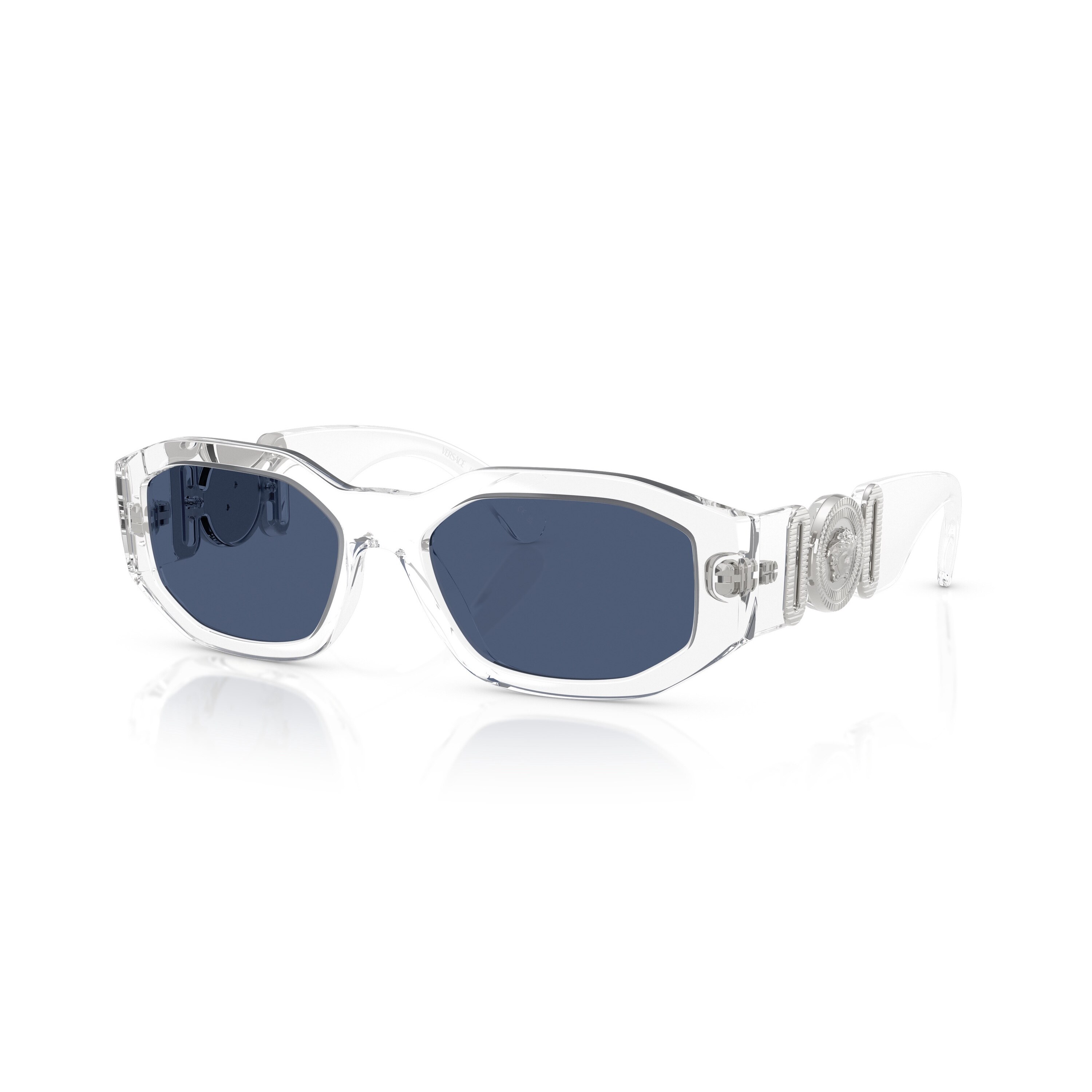 Versace, Ochelari de soare hexagonali VE4361, Alb, 53-18-140