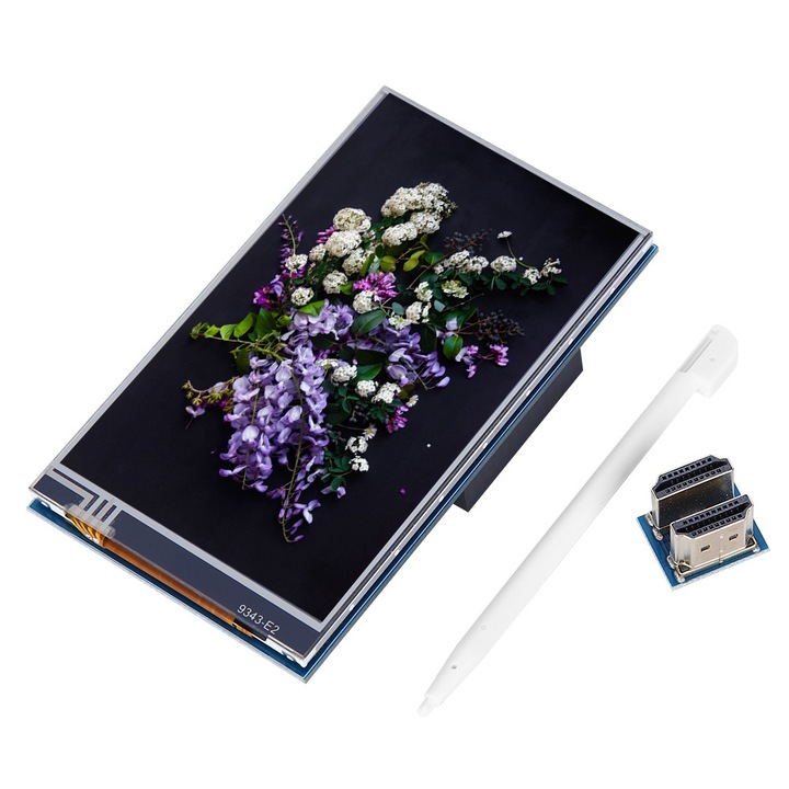 4-инчов екран HDMI IPS HD 800 x 480 Резистивен тъчскрийн DC 5V за Raspberry Pi 3b 4B