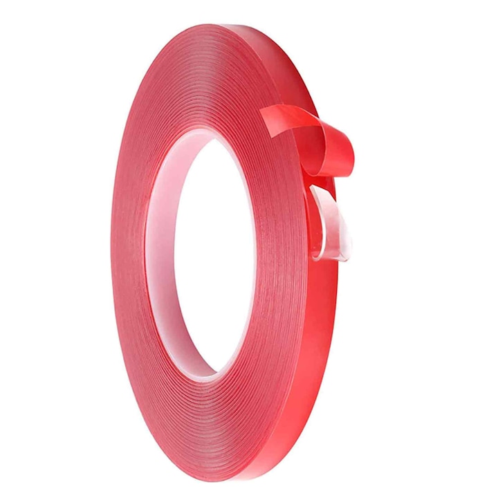 Banda transparenta pentru galerie de perdea de 16,4ft, dublu adeziva (15mm * 5m) acrilica, transparenta, Enforose