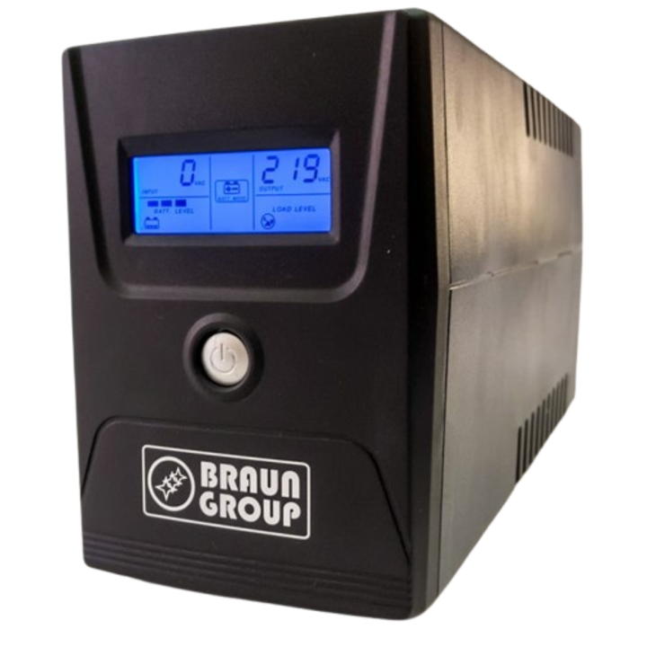 Интерактивен UPS Micropower, Micro 2400VA, LCD дисплей, 4 батерии, 4 контакта Шуко, USB и RS232