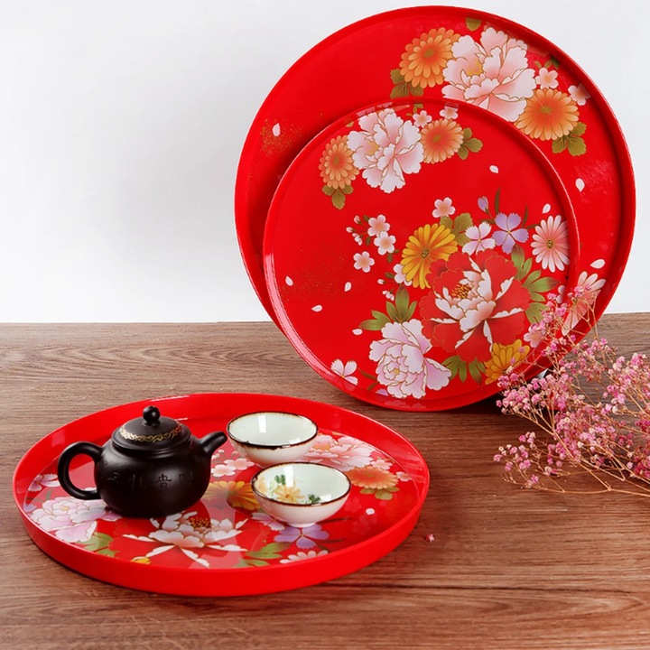 Меламинова табла за сервиране, китайски дизайн, многоцветна, размери S/M/L