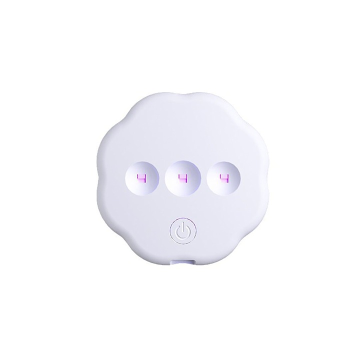 WC-lámpa sterilizáláshoz és fertőtlenítéshez, BOMSTOM, UVC fény- és mozgásérzékelő, USB-n újratölthető, IPX4, 90x90x30mm, fehér