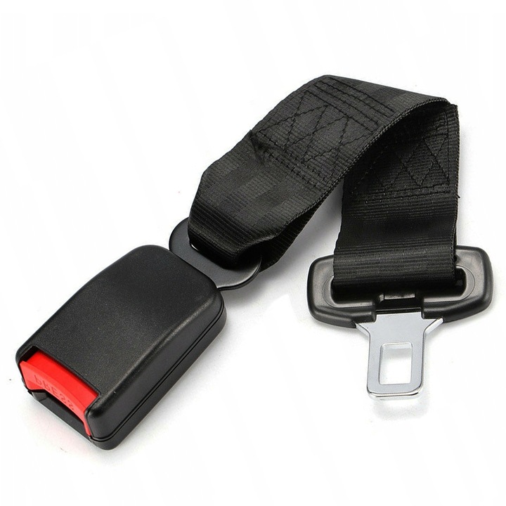 Extensor centura de siguranta auto, 1 bucata, universal, 37cm, Adaptor Calitate Centura Siguranta, prelungitor centura de siguranta, potrivit pentru majoritatea pieselor auto, Negru/Rosu