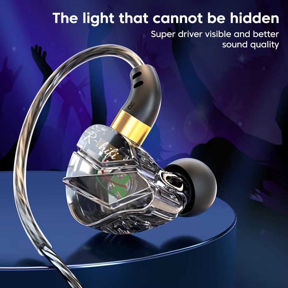 Casti cu fir, in-ear, violet transparent, 90 jack 3.5mm, lungime cablu 125cm, microfon