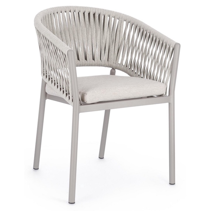 4 db acél szék készlet taupe szövet Florencia 57x60x80 cm