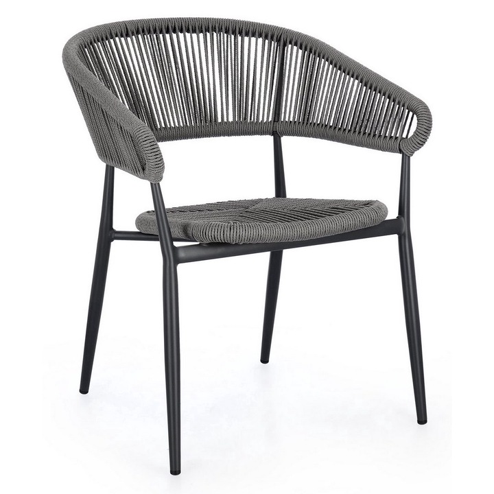 Комплект 4 сиви стола Algaida 62x64x76 см