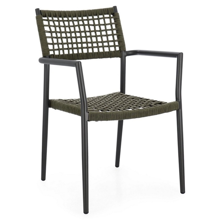 4db szék készlet szürke antracit zöld Caleta 56x60x86 cm