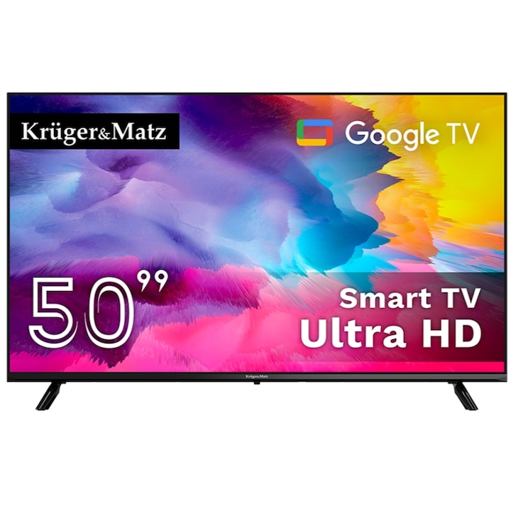 LED телевизор Kruger&Matz 127 см 50" KM0250UHD-SA, Ultra HD 4K, Smart TV, WiFi, CI+