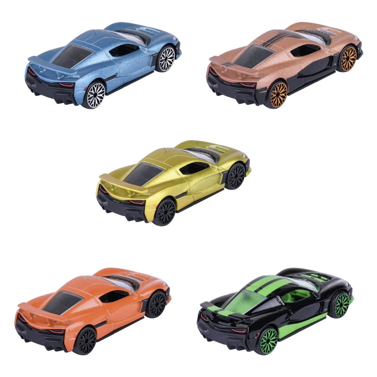 Set 5 mașinuțe Majorette Rimac Nevera, 7, 5cm, diverse culori