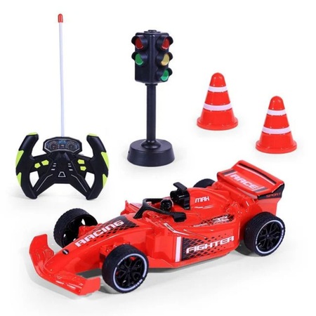 Masina formula F1 cu telecomanda fara fir cu 4 canale si semafor