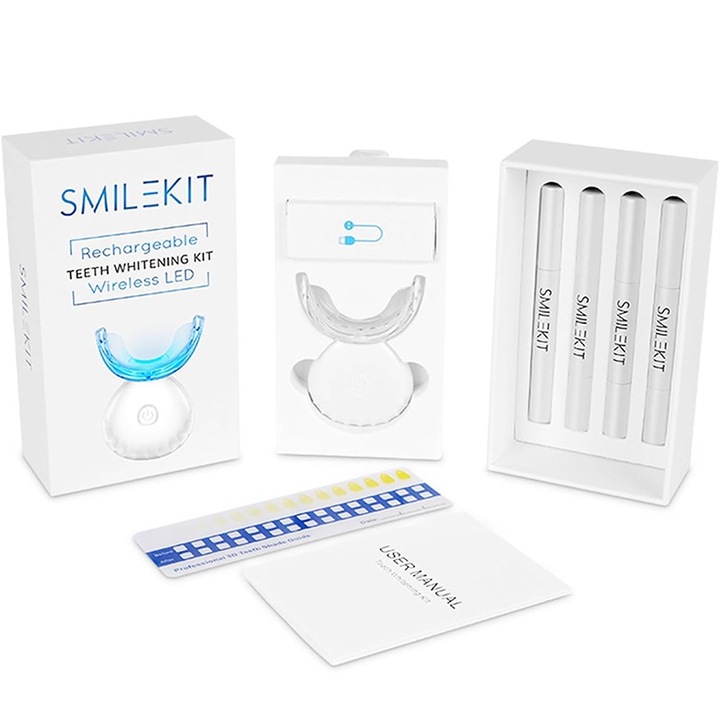 Kit albire dinti Rqiurpn, gel, negru/alb, 17x10x5cm, set complet